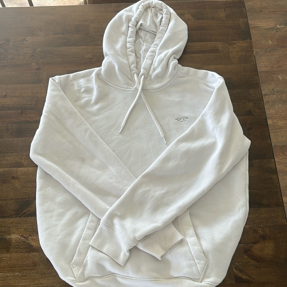 white Hollister hoodie